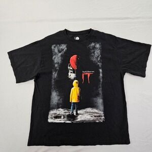 IT You'll Float Too Black Short Sleeve Cotton T-Shirt Adult XS